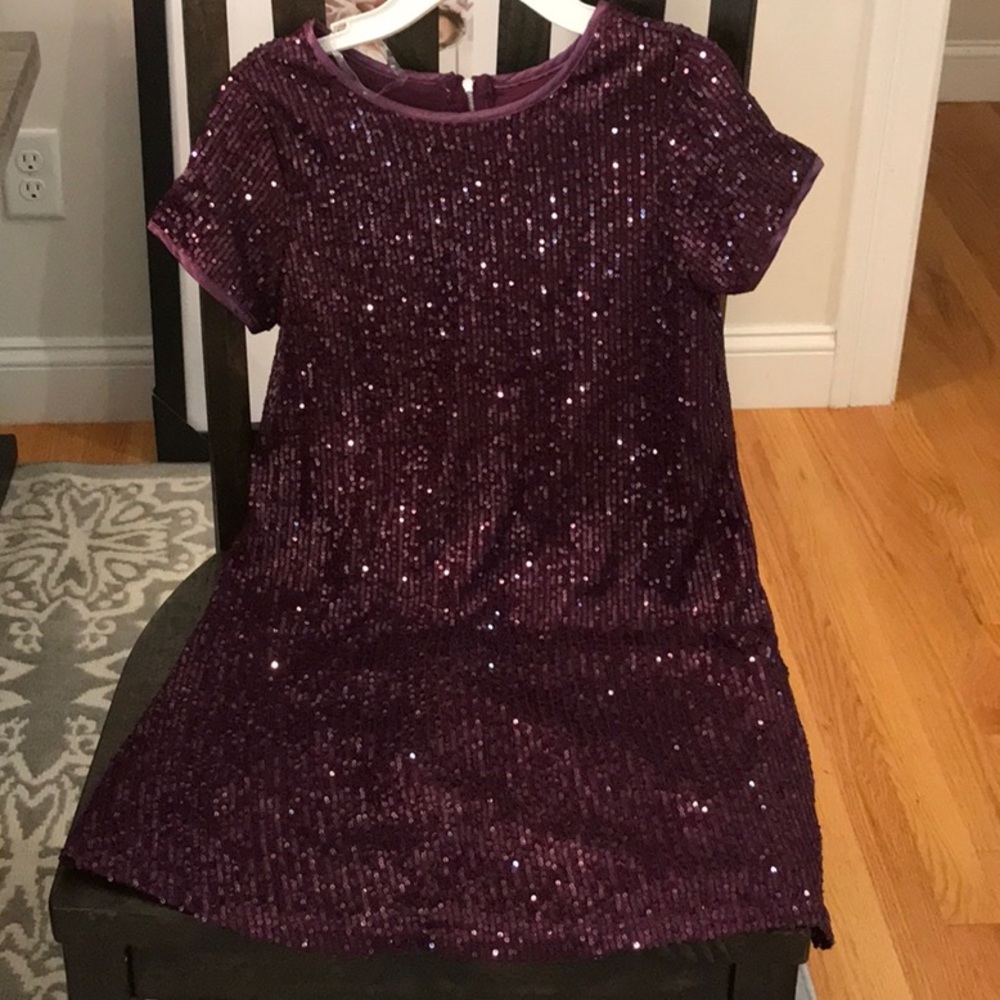 Girls Maroon sequin dress size 14 swing dress